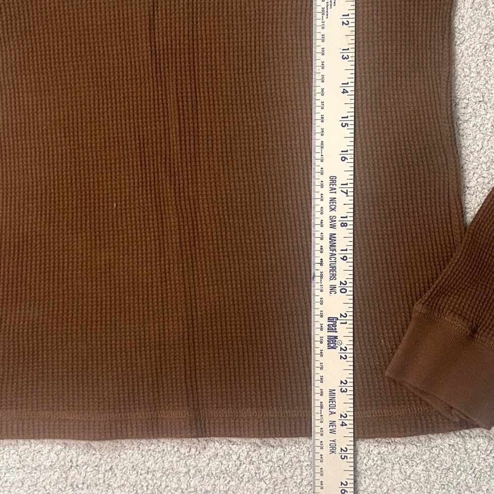 Aeropostale Thermal Shirt Long Sleeve L Brown Y2K Grunge Skater Waffle Knit - Picture 4 of 6